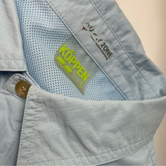 Koppen Large No Fly Zone Insect Repellent Fishing Hiking Camping Button Down Top - Picture 6 of 10